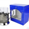 Набор для чая "Подарочный под гравировку" ПГ-021 никелированный подстаканник (3 пр.): карт. коробка, стекл. стакан, ложка