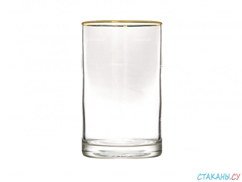 Стеклянный (тонкостенный) стакан с золотым ободком для подстаканника